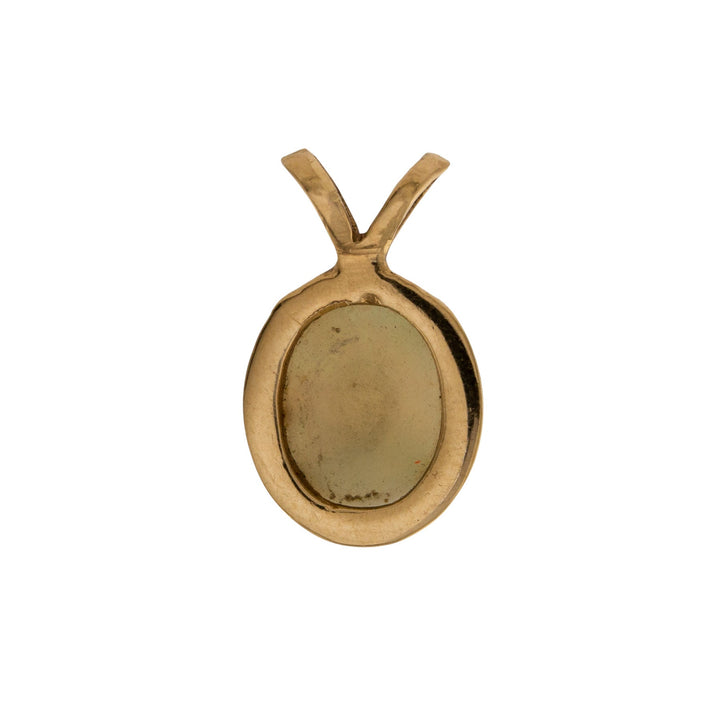 10k Yellow Gold x Vintage Oval Opal Cabochon Pendant - Kingdom Jewelry