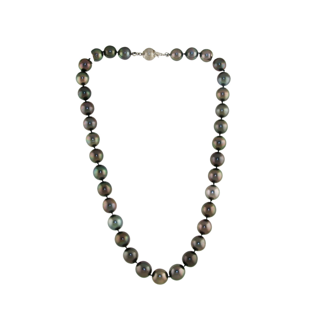 10mm Natural Tahitian Black Pearl Necklace - Kingdom Jewelry