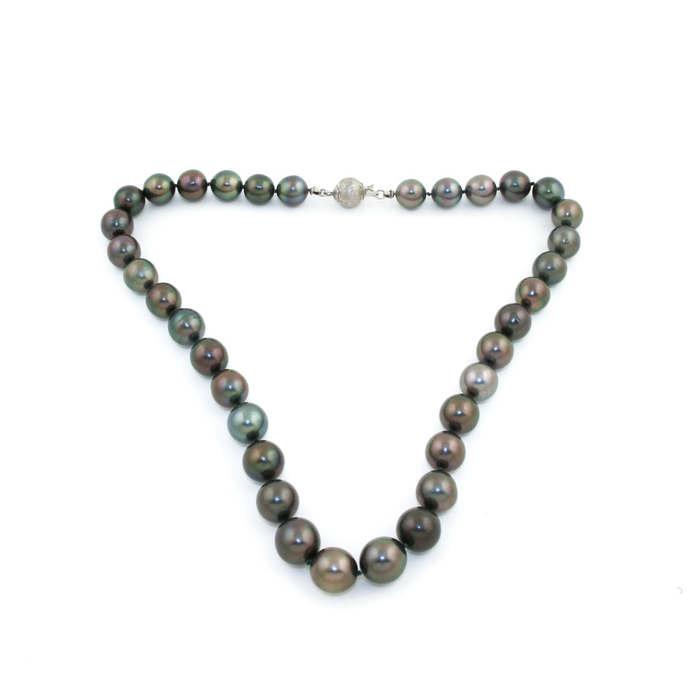 10mm Natural Tahitian Black Pearl Necklace - Kingdom Jewelry