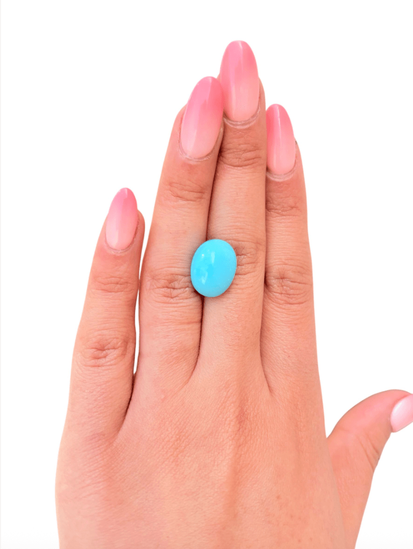 11.45ct Persian Robins Egg Blue Natural Turquoise - Kingdom Jewelry