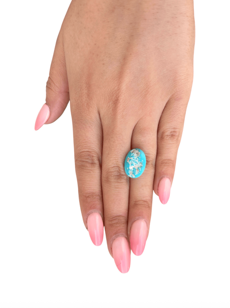 12.30ct Persian Robins Egg Blue Natural Turquoise - Kingdom Jewelry