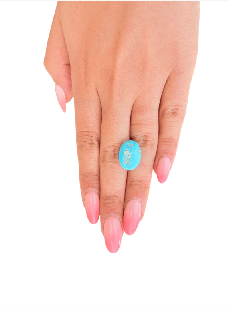 12.65ct Persian Robins Egg Blue Natural Turquoise - Kingdom Jewelry