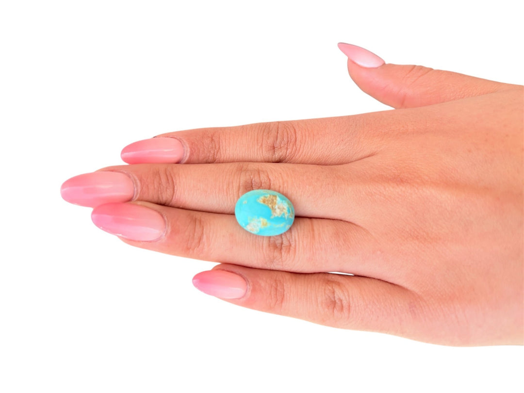 13.10ct Persian Robins Egg Blue Natural Turquoise - Kingdom Jewelry