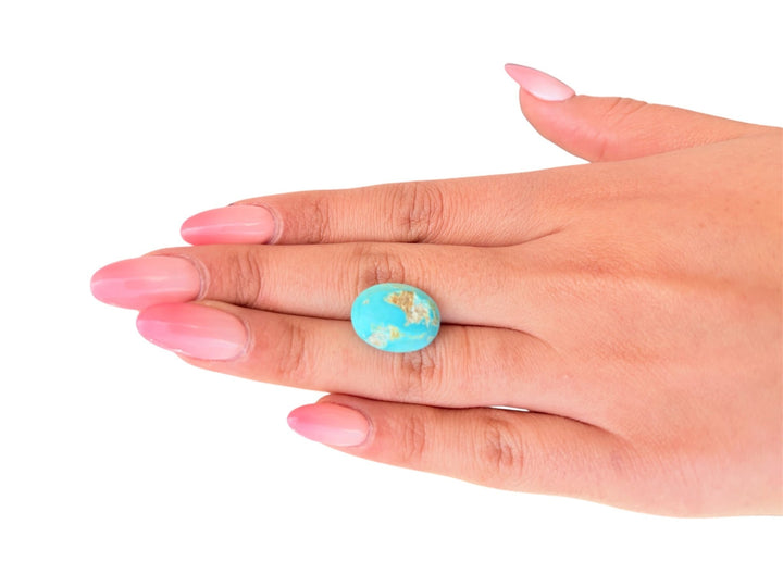 13.10ct Persian Robins Egg Blue Natural Turquoise - Kingdom Jewelry