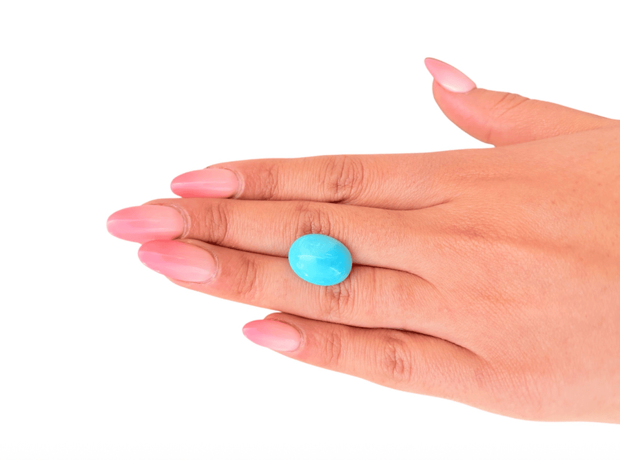 13.10ct Persian Robins Egg Blue Natural Turquoise - Kingdom Jewelry