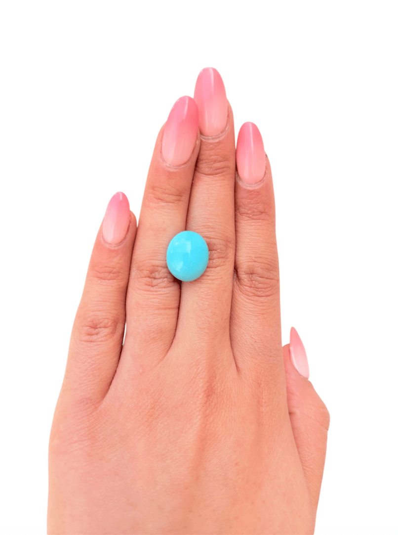 13.70ct Persian Robins Egg Blue Natural Turquoise - Kingdom Jewelry