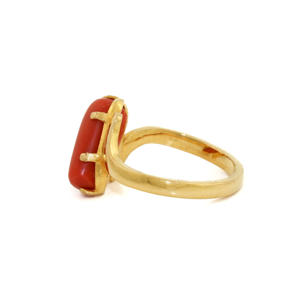 
                      
                        14 K Gold x Red Coral Cocktail Ring - Kingdom Jewelry
                      
                    