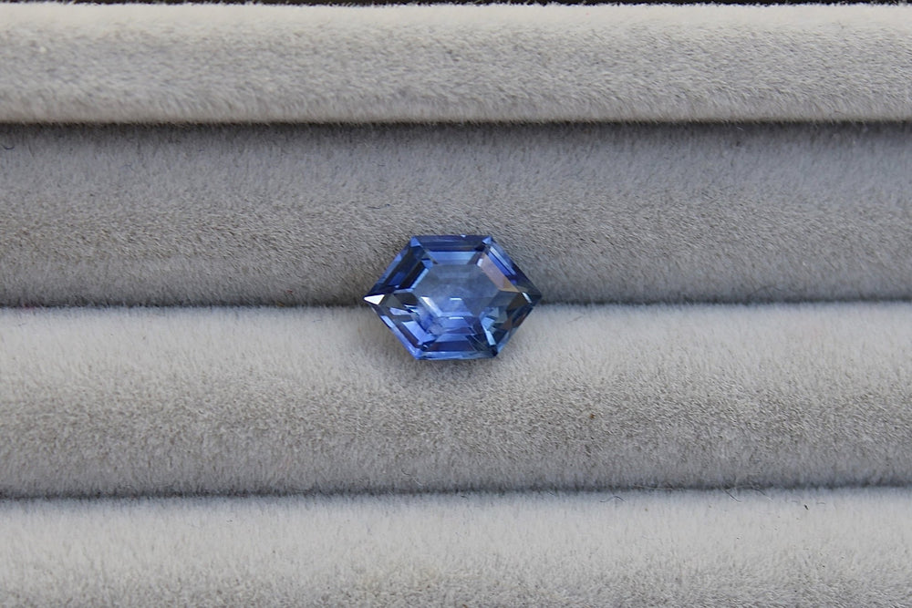 1.45ct Hexagon Deep Blue Sapphire - Kingdom Jewelry