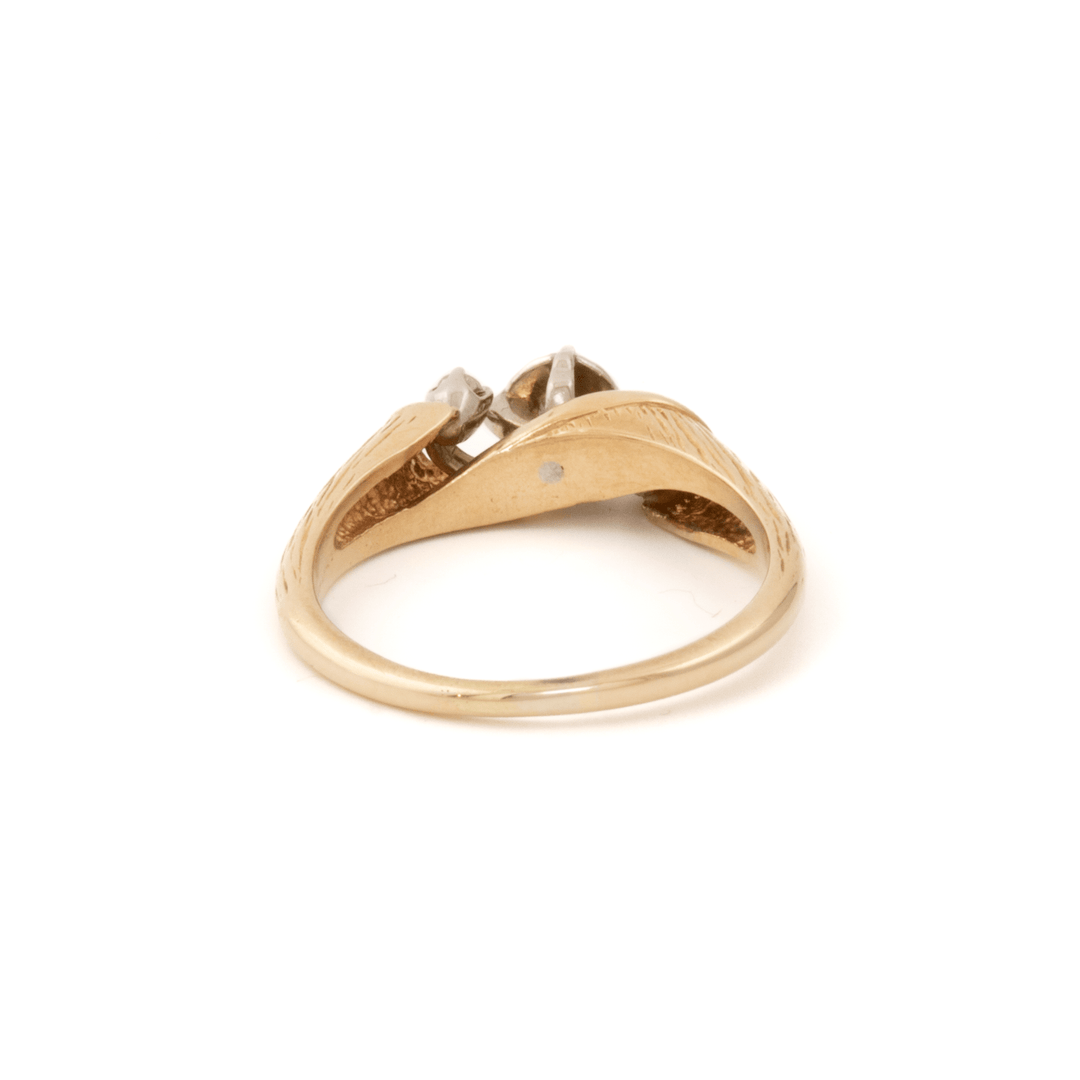 14k & 18k Gold x Vintage Woodgrain Engagement Ring - Kingdom Jewelry