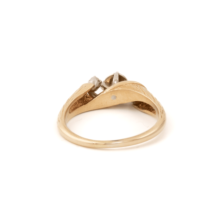 14k & 18k Gold x Vintage Woodgrain Engagement Ring - Kingdom Jewelry