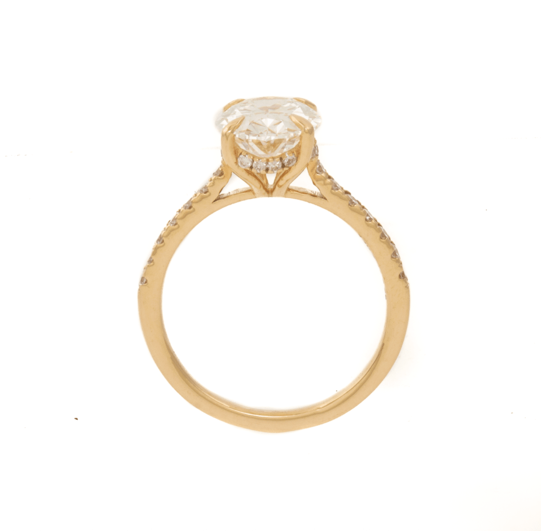 14k 2.68ct D VVS2 Lab Oval Cathedral Solitaire Engagement Ring - Kingdom Jewelry