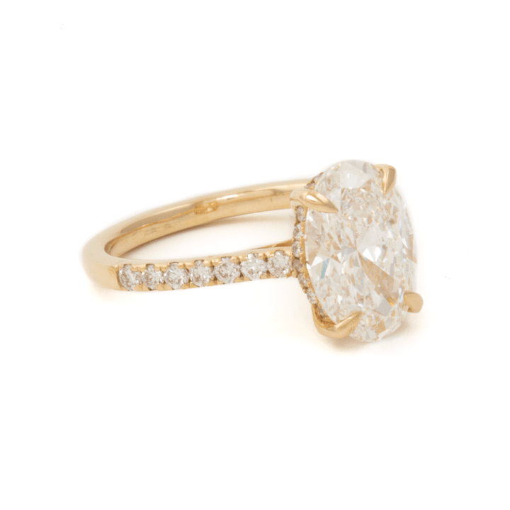 14k 2.68ct D VVS2 Lab Oval Cathedral Solitaire Engagement Ring - Kingdom Jewelry