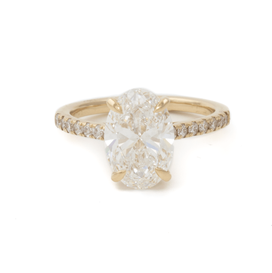 14k 2.68ct D VVS2 Lab Oval Cathedral Solitaire Engagement Ring - Kingdom Jewelry