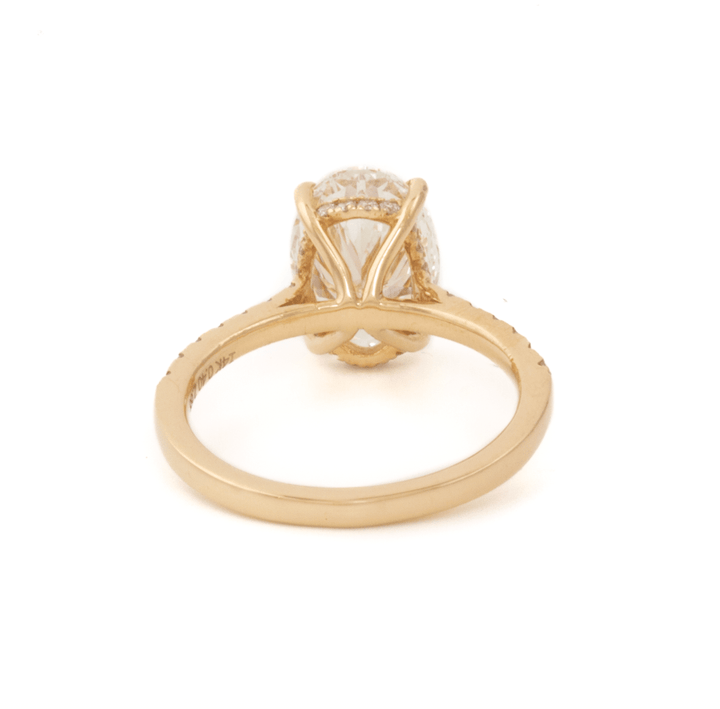 14k 2.68ct D VVS2 Lab Oval Cathedral Solitaire Engagement Ring - Kingdom Jewelry
