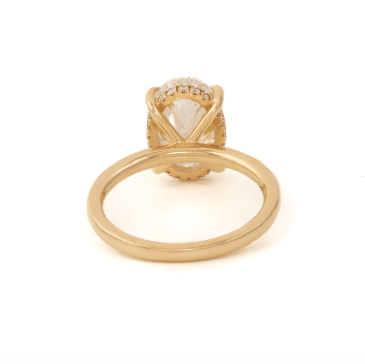 14k 3.51ct E VS1 Solitaire Oval Hidden Halo Engagement Ring - Kingdom Jewelry