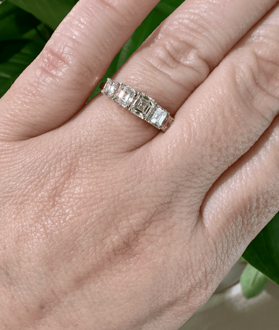 14K 5 Stone Asscher 1.59 ctw Lab Dia - Kingdom Jewelry