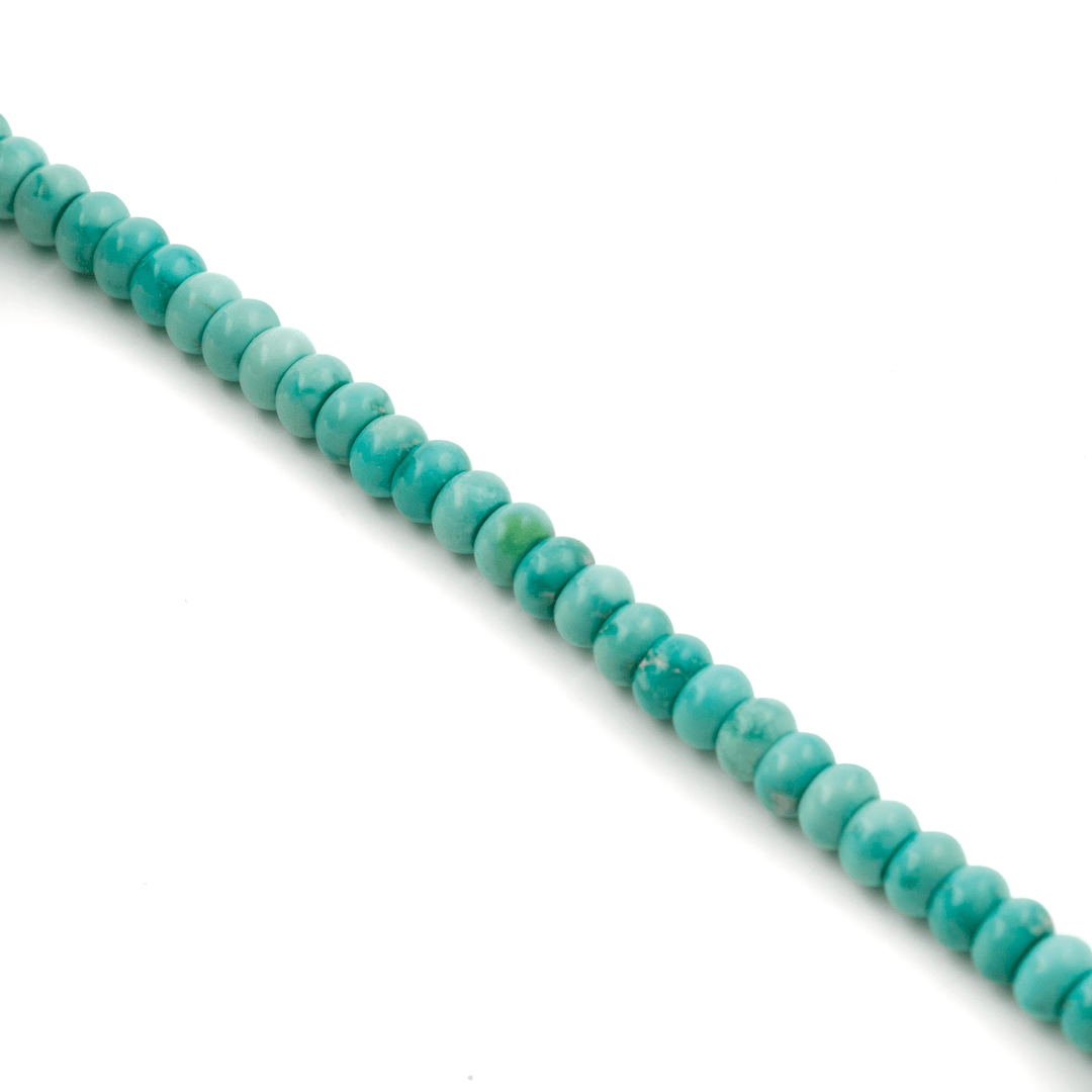 14k Clasp x 5mm Sierra Nevada Turquoise Rondelle Beaded Bracelet - Kingdom Jewelry