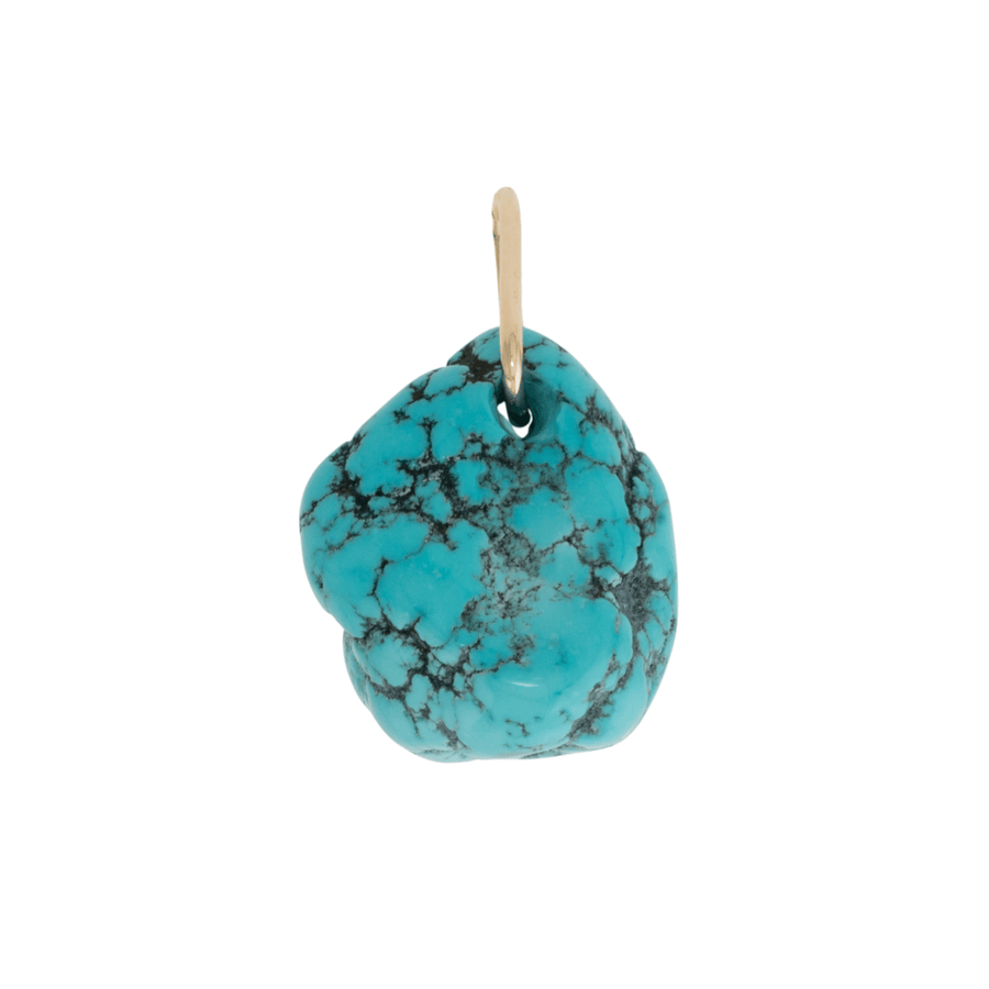 14k Gold Bail x Natural Hubei Turquoise Bubbly Nugget Pendant - Kingdom Jewelry