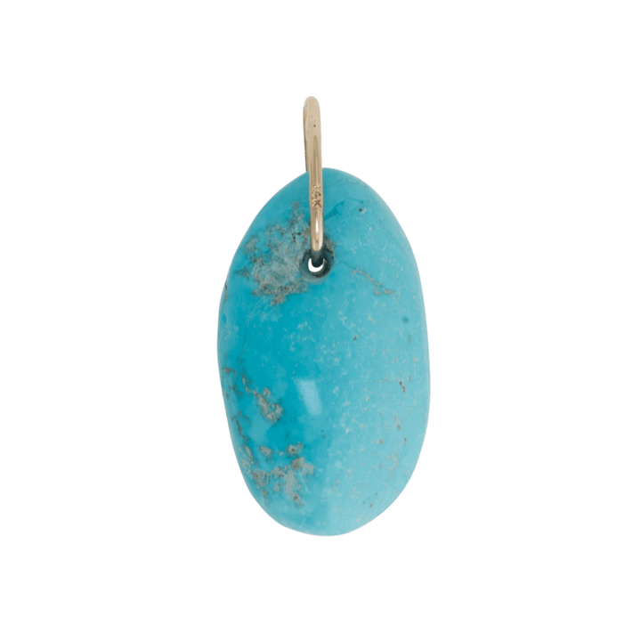 14k Gold Bail x Natural Kingman Turquoise Boulder Pendant - Kingdom Jewelry
