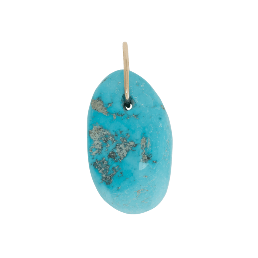 14k Gold Bail x Natural Kingman Turquoise Boulder Pendant - Kingdom Jewelry