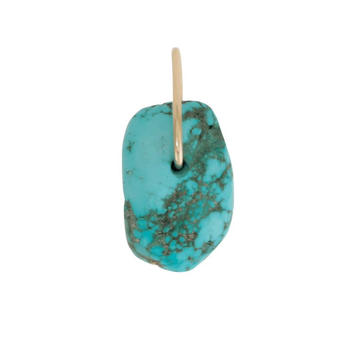 14k Gold Bail x Natural Royston Turquoise Boulder Pendant - Kingdom Jewelry