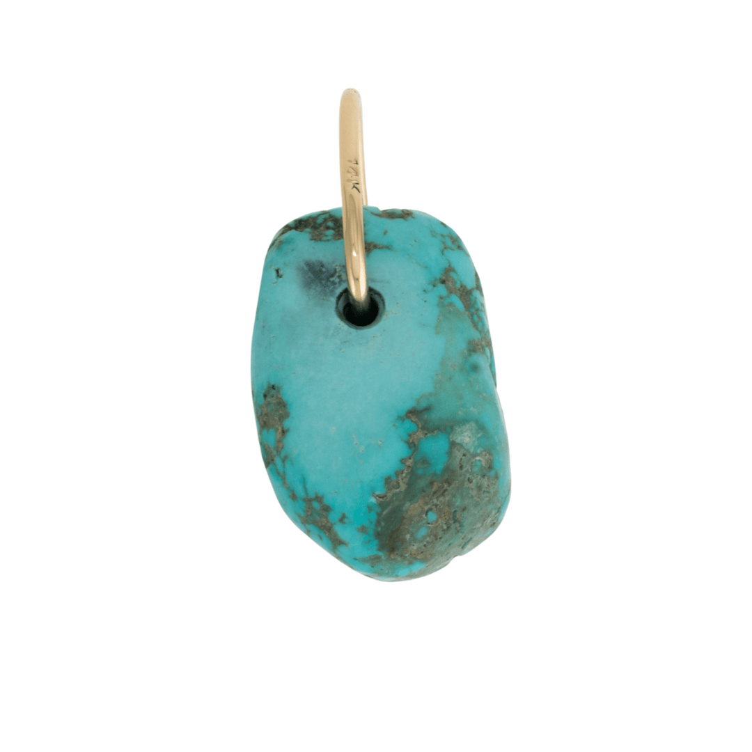 14k Gold Bail x Natural Royston Turquoise Boulder Pendant - Kingdom Jewelry