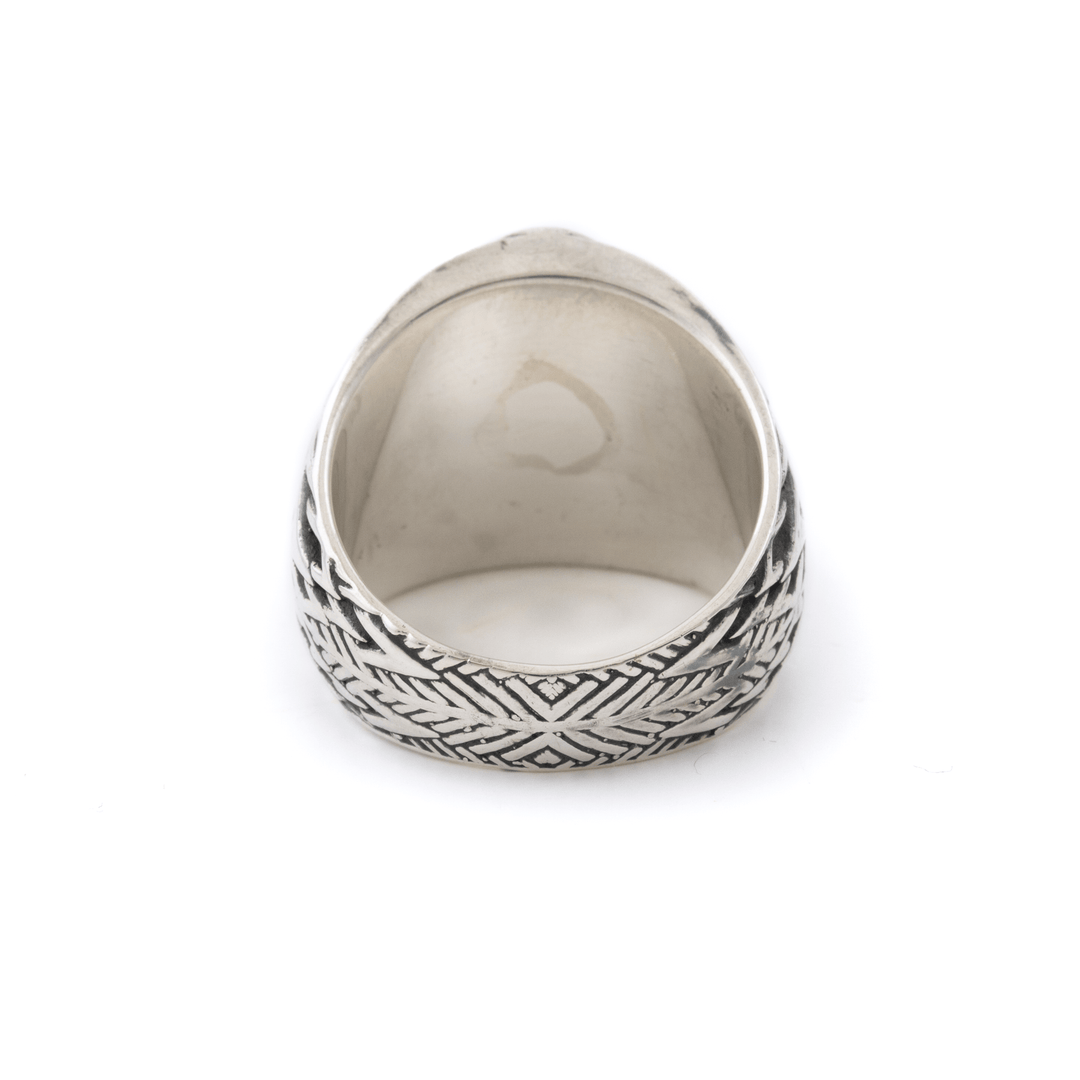 14k Gold & Silver x Petersite "Diamond Sun" Signet - Kingdom Jewelry