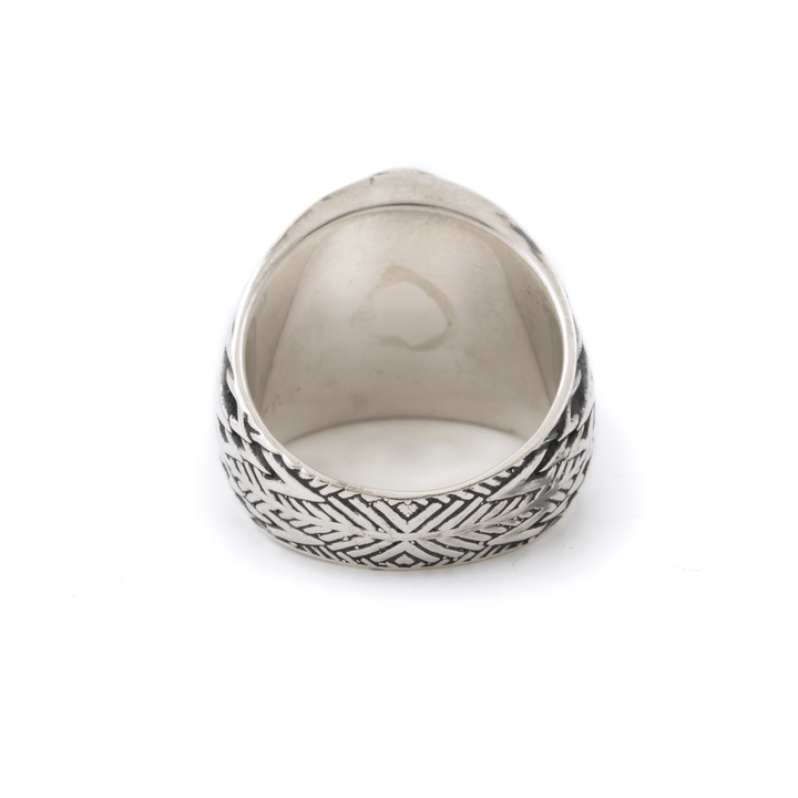 14k Gold & Silver x Petersite "Diamond Sun" Signet - Kingdom Jewelry