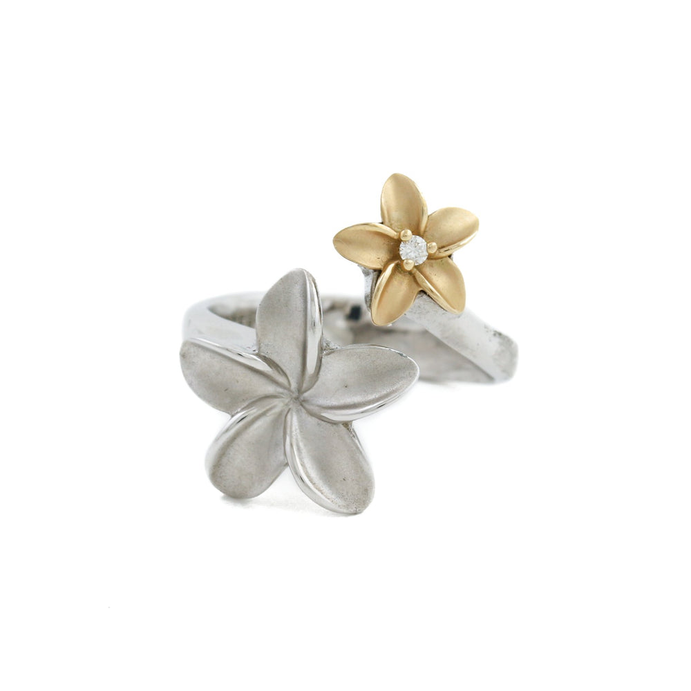 
                      
                        14k Gold & Silver x Plumeria Bypass Diamond Ring - Kingdom Jewelry
                      
                    