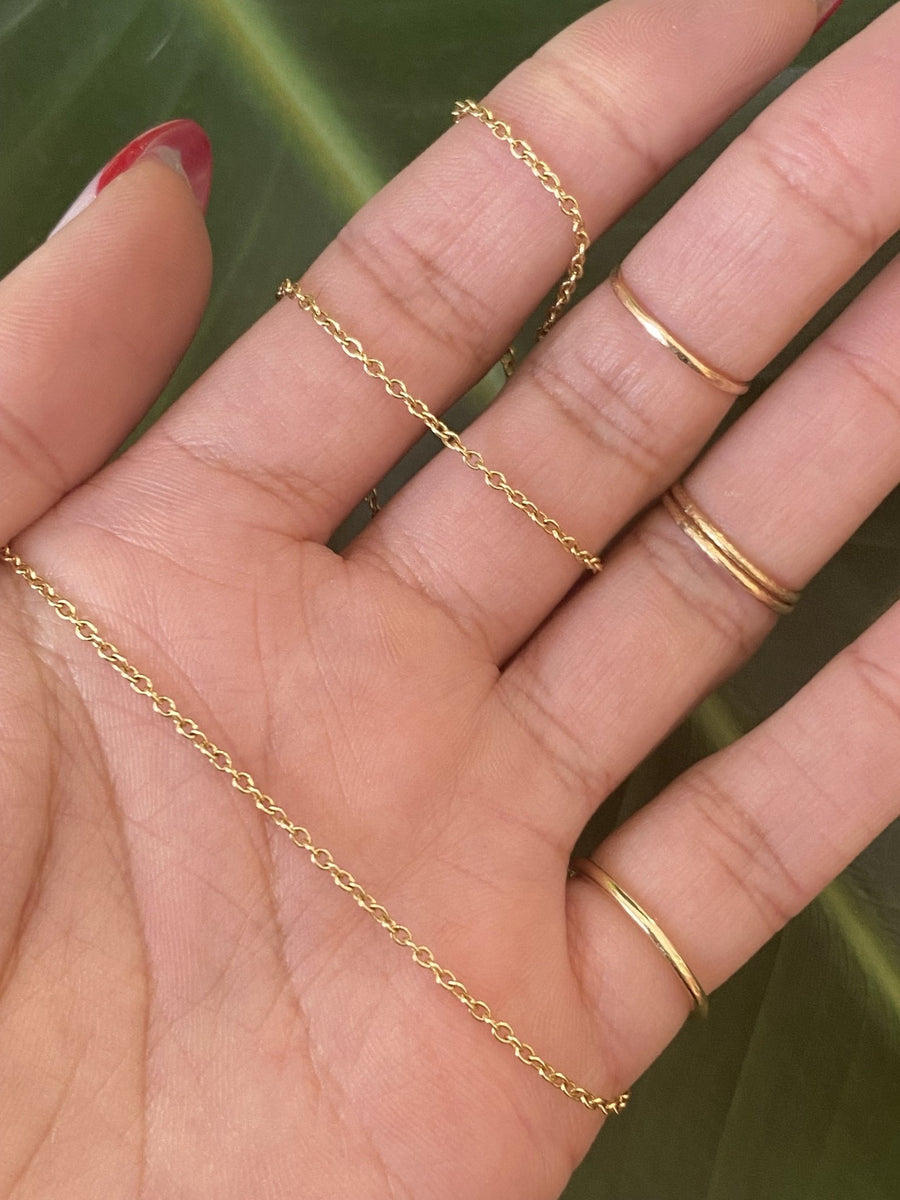 14k Gold Smooth Oval Cable Chain - Kingdom Jewelry
