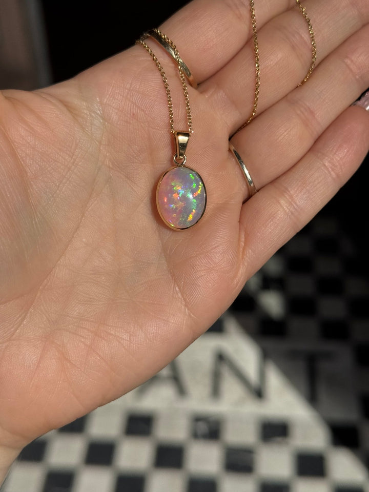 14K Gold Welo Opal Pendant - Kingdom Jewelry