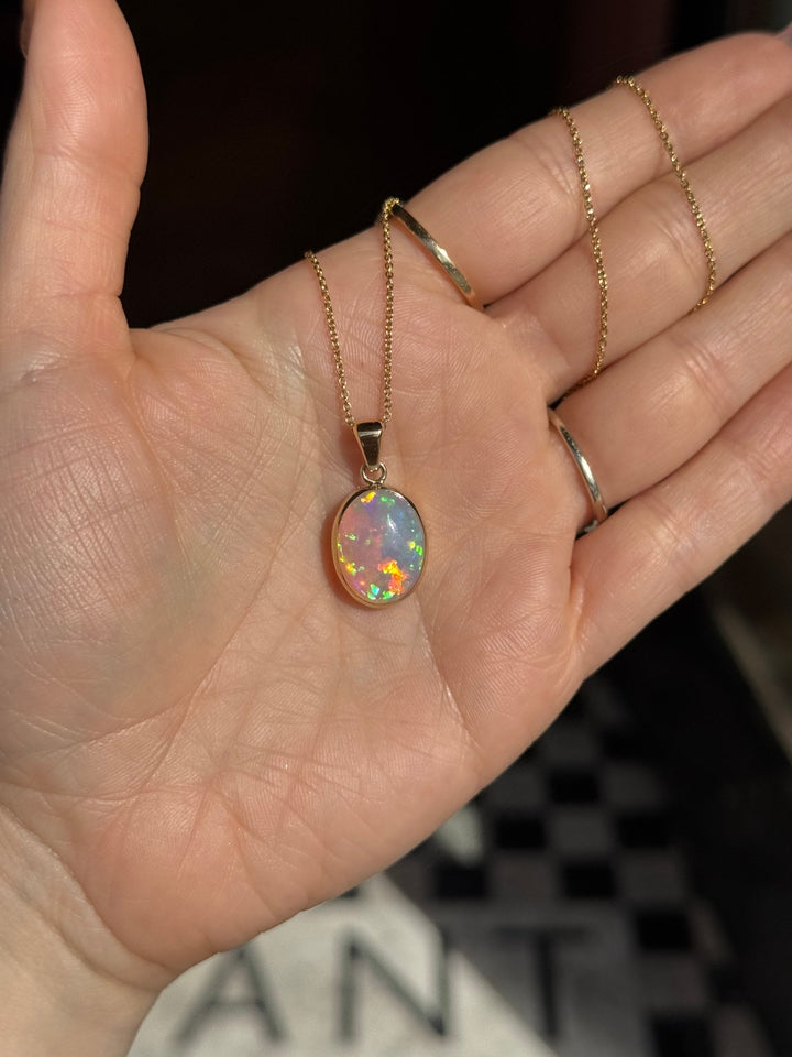 14K Gold Welo Opal Pendant - Kingdom Jewelry