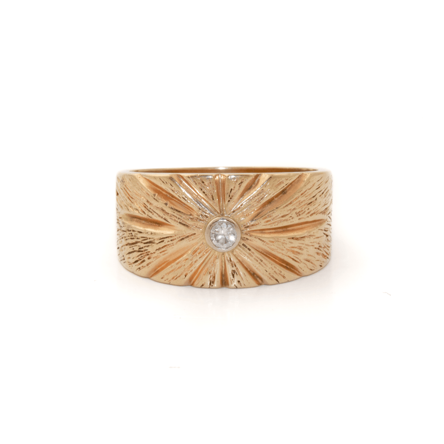 14k Gold x 10mm "Nova" Diamond Solitaire Band - Kingdom Jewelry