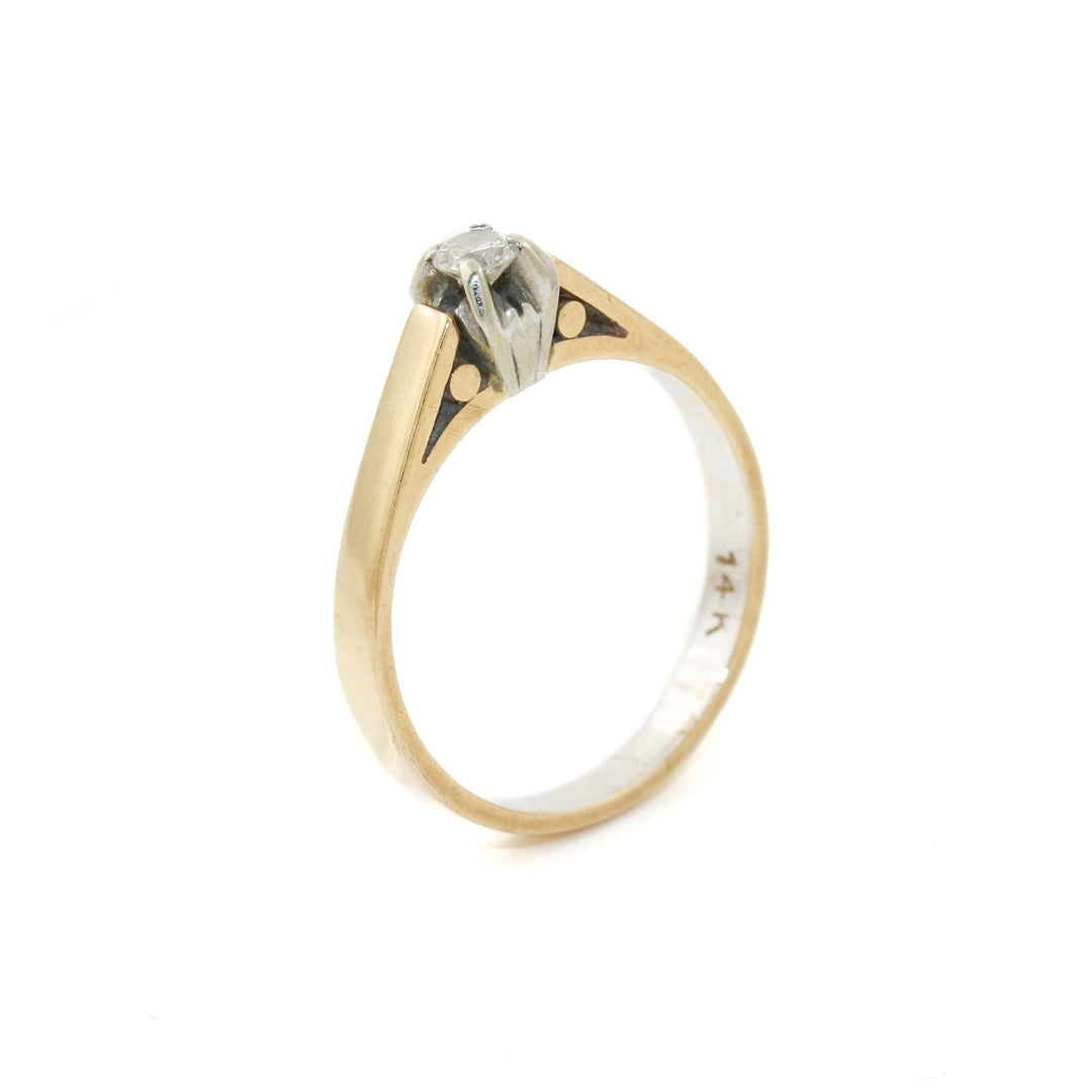 14k Gold x .12 Diamond Solitaire Engagement Ring - Kingdom Jewelry