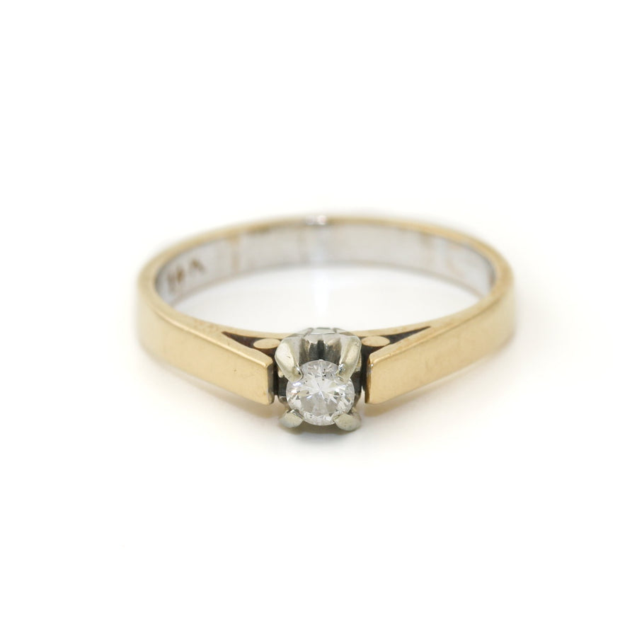 14k Gold x .12 Diamond Solitaire Engagement Ring - Kingdom Jewelry