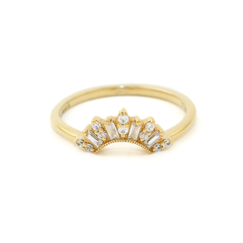 14k Gold x 1/5ct Lab Diamond Contour Tiara Band - Kingdom Jewelry