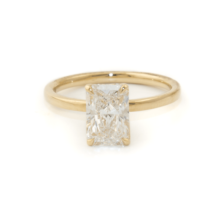 14k Gold x 1.68ct Radiant Lab Diamond VVS2 E Solitaire Engagement Set - Kingdom Jewelry