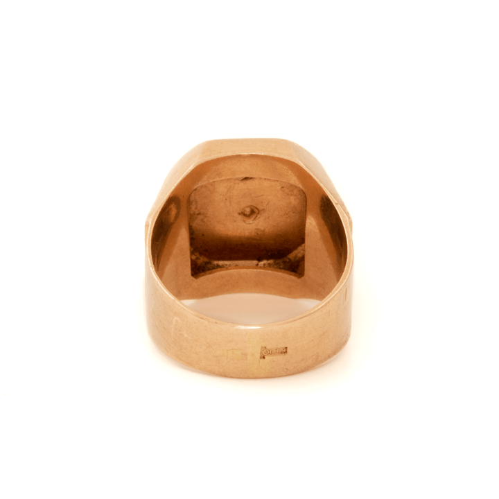 14k Gold x 1970's Russian Soviet Rose Men's Signet - Kingdom Jewelry