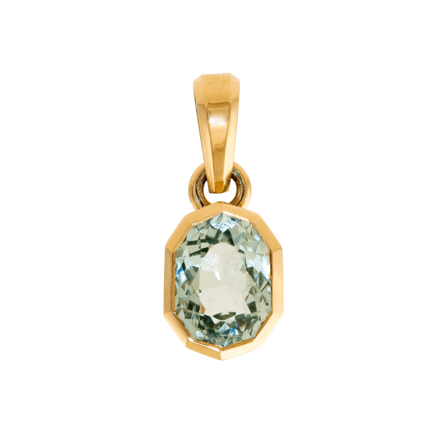 14k Gold x 2.05ct Aquamarine Geo - Cut Pendant - Kingdom Jewelry
