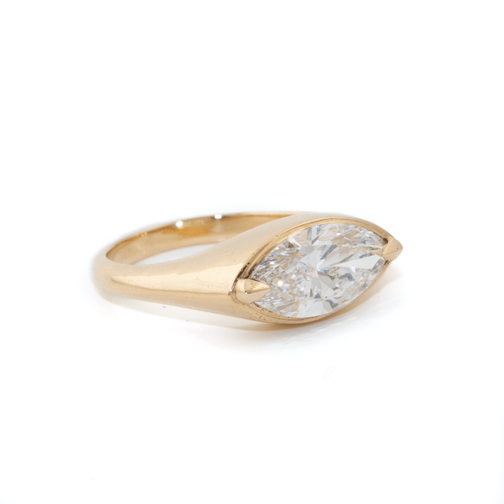 14k Gold x 2.11ct E VS1 Marquise Lab Diamond Solitaire - Kingdom Jewelry