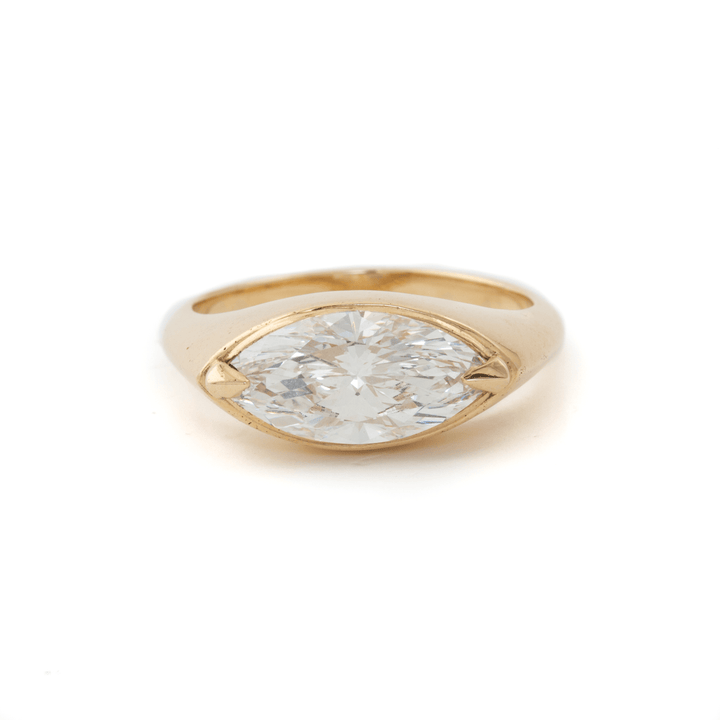 14k Gold x 2.11ct E VS1 Marquise Lab Diamond Solitaire - Kingdom Jewelry