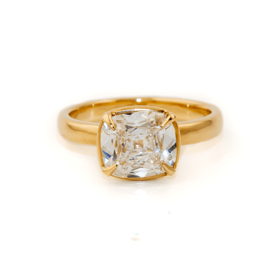 14k Gold x 2.14ct E VS1 Antique Cushion Lab - Diamond Engagement Solitaire - Kingdom Jewelry