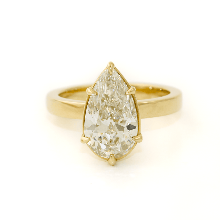 14k Gold x 2.70ct Teardrop Lab Diamond Solitaire Ring - Kingdom Jewelry