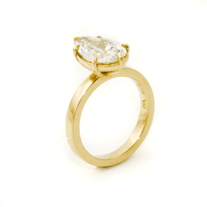 14k Gold x 2.70ct Teardrop Lab Diamond Solitaire Ring - Kingdom Jewelry