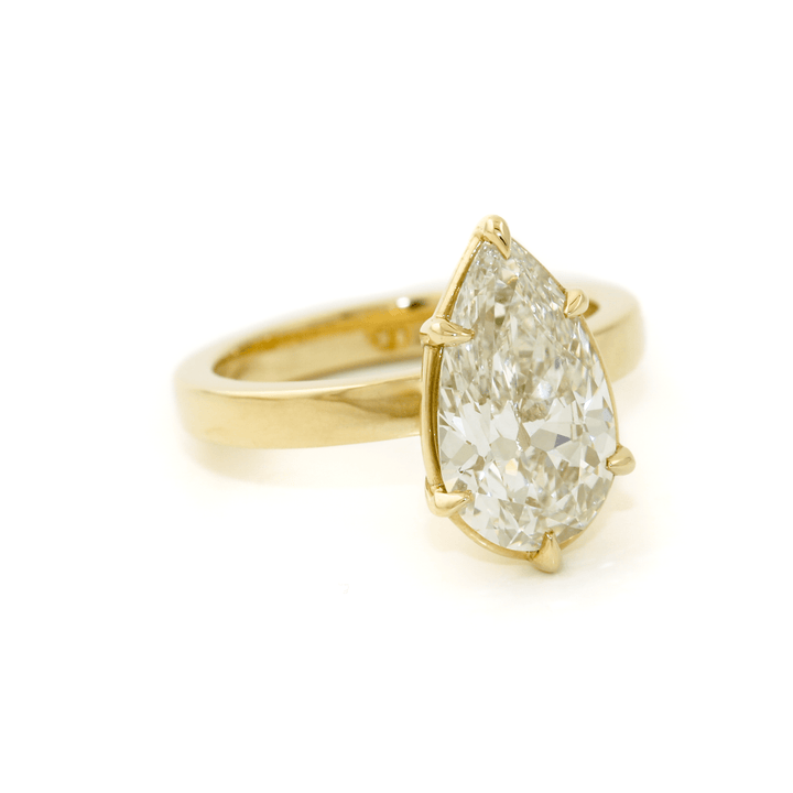 14k Gold x 2.70ct Teardrop Lab Diamond Solitaire Ring - Kingdom Jewelry