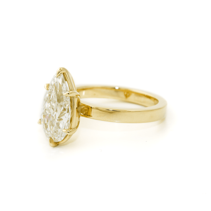 14k Gold x 2.70ct Teardrop Lab Diamond Solitaire Ring - Kingdom Jewelry