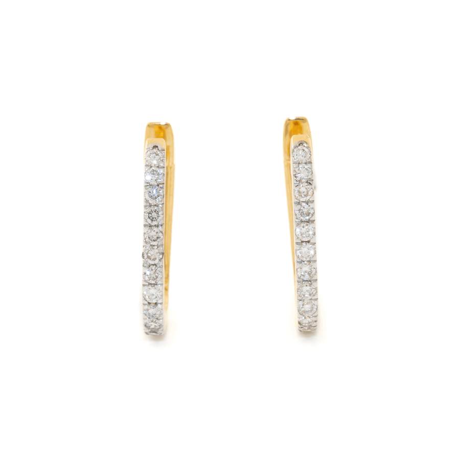 14K Gold x 28ct Pavé Lab Diamond U - Huggie Earrings - Kingdom Jewelry