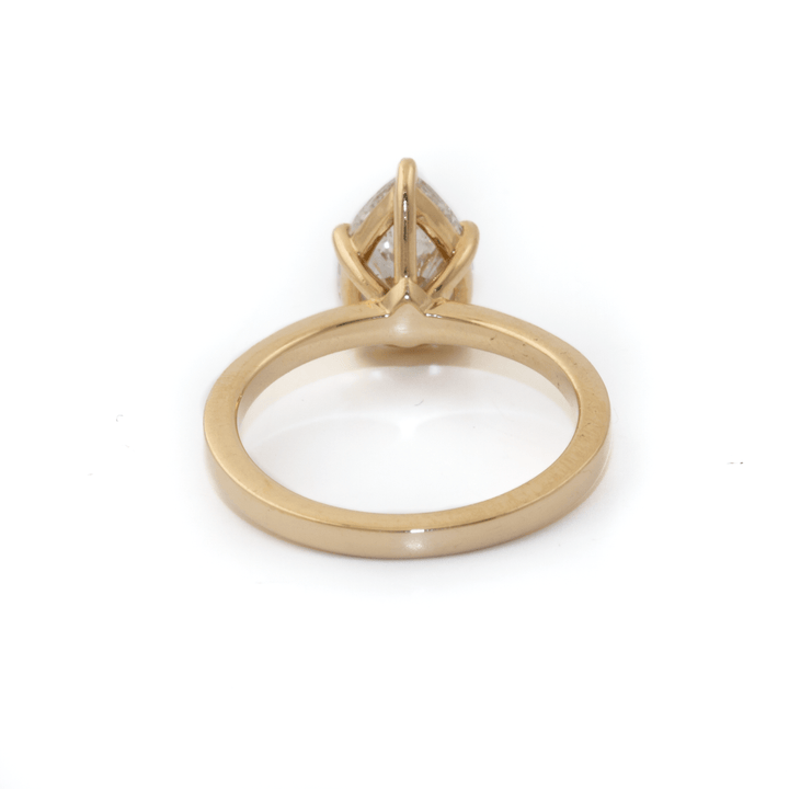 14k Gold x 2ct VS2 G Pear - Cut Lab Diamond Pear Ring - Kingdom Jewelry