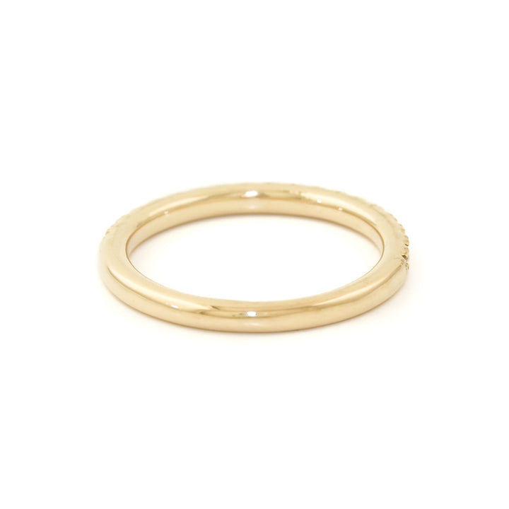 14k Gold x 2mm Scalloped Pave Lab Diamond Half - Eternity Band - Kingdom Jewelry