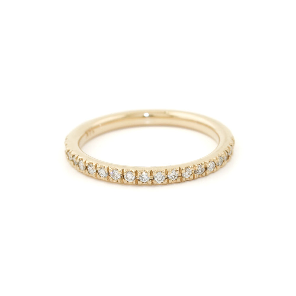 14k Gold x 2mm Scalloped Pave Lab Diamond Half - Eternity Band - Kingdom Jewelry